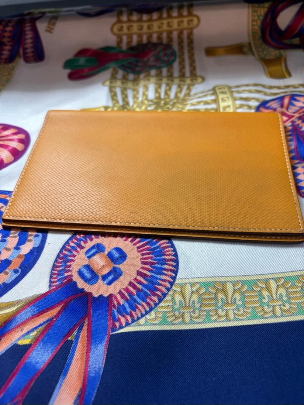 Authentic Hermès Calvi Card Holder - Epsom Leather -Gold with Contrast Stitching